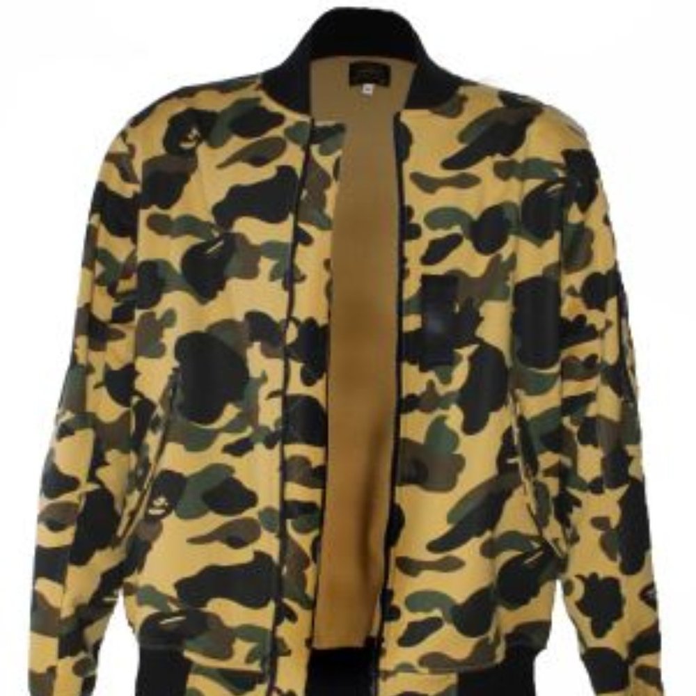 •Bape Yellow Camo Bomber Jacket•